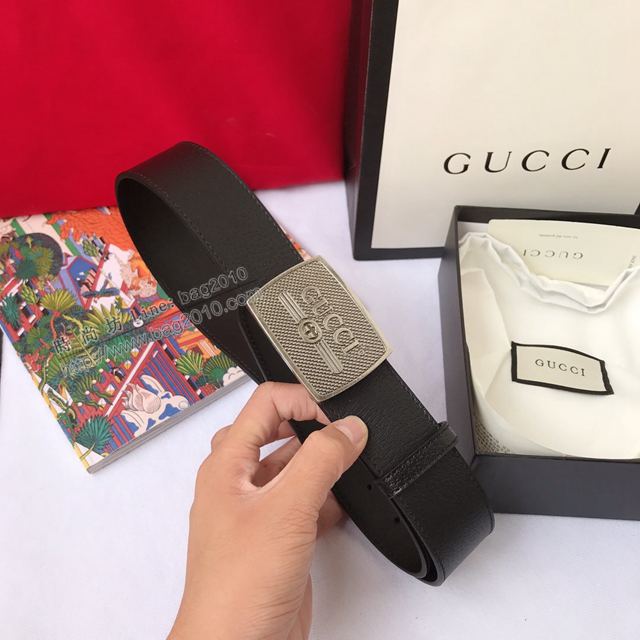 Gucci皮帶 古馳爆款荔枝紋牛皮 Gucci真皮腰帶 男女同款  xfp2147